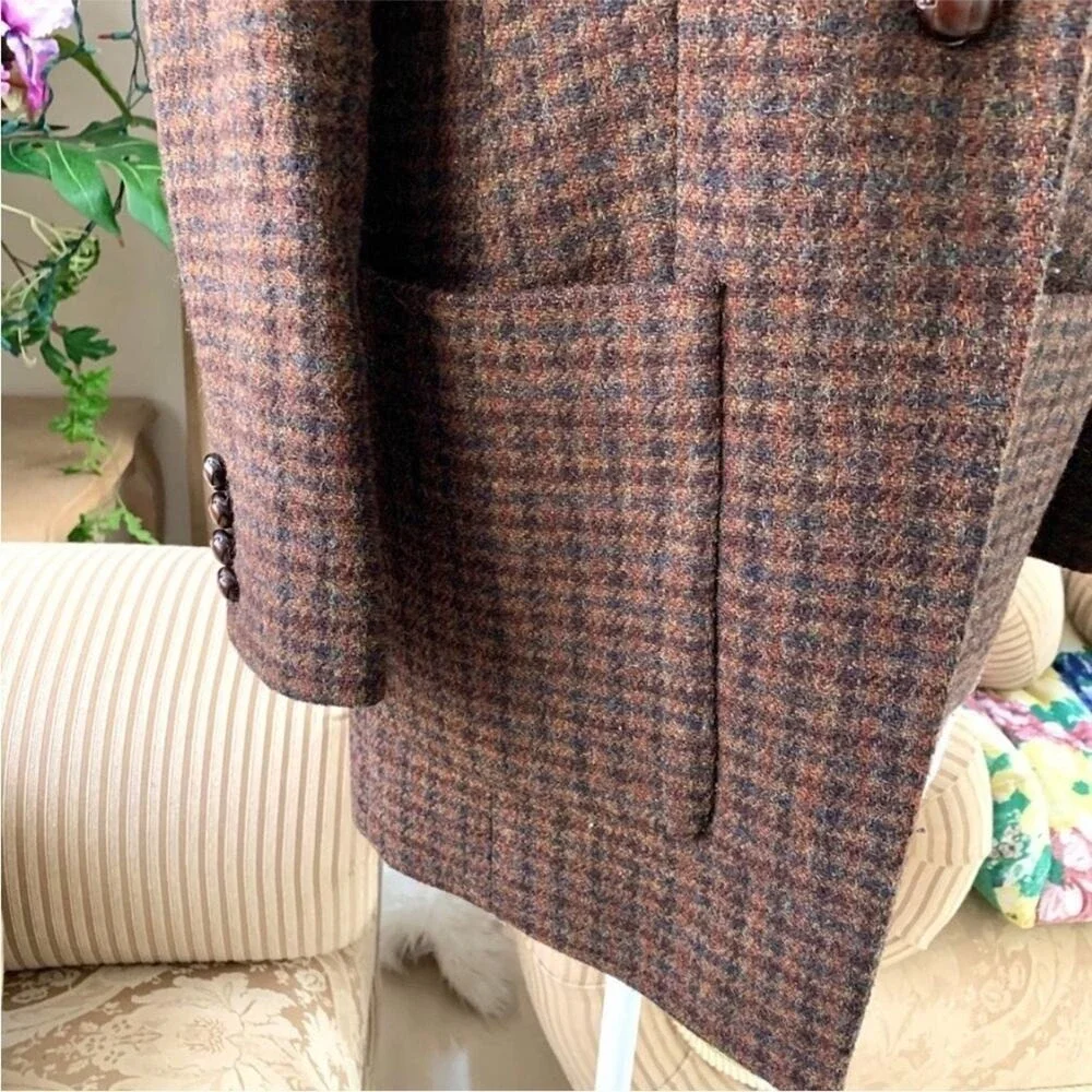 J.CREW COLLECTION Wool Coat Brown Blazer Plaid 8